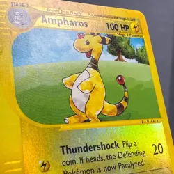 MP Reverse Holo Ampharos 1 Rare Aquapolis Pokemon 2003 Shin-ichi Yoshida - Image 3