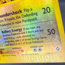 MP Reverse Holo Ampharos 1 Rare Aquapolis Pokemon 2003 Shin-ichi Yoshida - Image 5