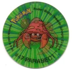 #46 PARAS #47 PARASECT TAZO HOLO 2 POKEMON TAZOS 2001 MATUTANO LEVE DESGASTE - Image 1
