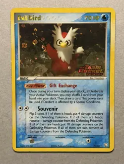 Pokemon TCG Delibird 21/109 Team Rocket Returns Reverse Holo Stamp 2004 - Image 1
