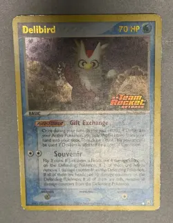 Pokemon TCG Delibird 21/109 Team Rocket Returns Reverse Holo Stamp 2004 - Image 2