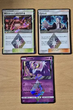 Pokemon TCG SunMoon Ultra Prism Team Up Prism Star Bundle Cyrus Lunala Labyrinth - Image 1