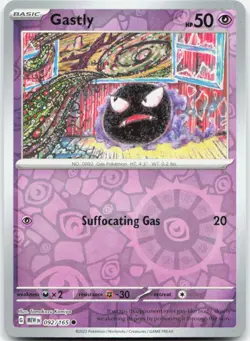 Gastly 092/165 Common 151 Pokemon Reverse Holo Near Mint - Image 1