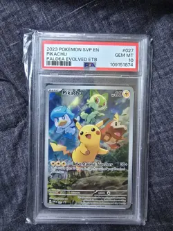 2023 Pokemon SVP EN Paldea Evolved ETB #027 Pikachu PSA 10 GEM MINT - Image 1
