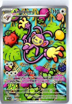 Ambipom 107/094 Illustration Rare Phantasmal Flames Pokemon Near Mint - Image 1