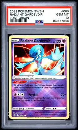 2022 POKEMON SWORD & SHIELD LOST ORIGIN #069 RADIANT GARDEVOIR PSA 10 - Image 1