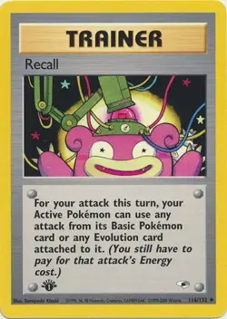Recall - 116/132 - Uncommon 1st Edition Near Mint Gym Heroes Pokemon - Image 1