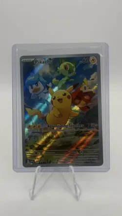 Pokemon TCG Pikachu 027 SVP Black Star Promo Full Art Holo Adventuring Together - Image 1