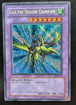 Vtg YUGIOH HOLO LOT OF 4 GAIA,BLUE EYES,DARKNEC, BLACK LUSTER NM+ - Image 3