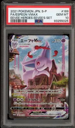 Pokemon Espeon VMAX Eevee Heroes Bx. Full Art Promo #189/S-P PSA 10 Gem Mint - Image 1