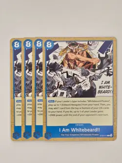 4 X I Am Whitebeard!! ST22-015 - One Piece TCG English Playset NM Blue - Image 1
