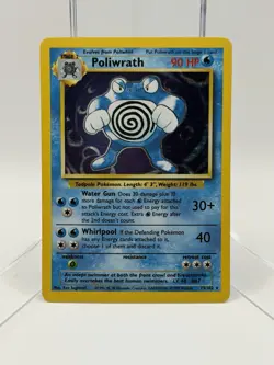 Poliwrath 13/102 Holo Rare Unlimited Base Set WOTC Pokemon Card MP - Image 1