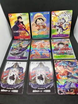One Piece Card Game Japanese SEC Promo Error Card Lot Luffy Zoro Gear 5 - Image 1