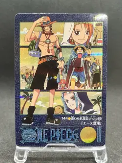 One Piece Visual Adventure Card No.144 Ace appears JAPAN Vintage Holo - Image 1
