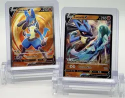 Pokemon Rare Lucario V Holo Card Lot - 2 Cards SWSH213 & 078/189 Mint - Image 1