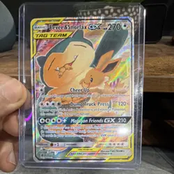 Pokemon Eevee & Snorlax GX SM169 SM Promo Holo TAG TEAM GX 270 HP Card - Image 1