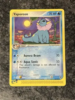 Pokemon TCG Vaporeon EX Sandstorm Card 25/100 Regular Rare NM - Image 1