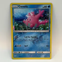 Pokemon 2017 Sun & Moon Corsola Reverse Foil 36/149 NM/LP - Image 1