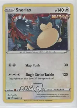 Snorlax Holo Pokemon Sword & Shield Black Star #SWSH119 - Image 1