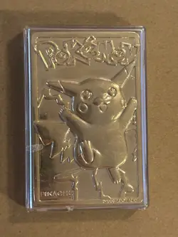 Pokemon Pikachu 1999 23k Gold Plated Trading Card Burger King Promo with Case - Image 1