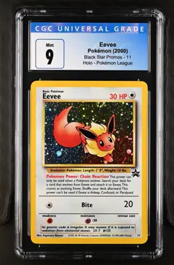 2000 POKEMON BLACK STAR PROMO POKEMON League #11 EEVEE HOLO CGC 9 - Image 1