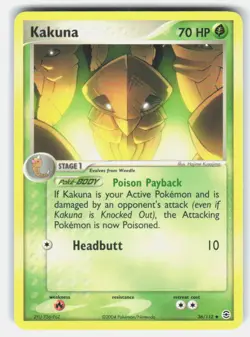 Kakuna 36/112 Uncommon FireRed & LeafGreen Pokemon Near Mint - Image 1