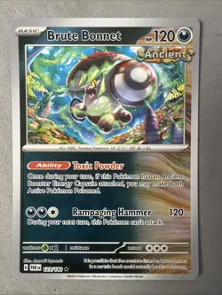 Pokemon TCG * Paradox Rift * 123/182 Brute Bonnet REVERSE HOLO Rare * FRESH PK - Image 1