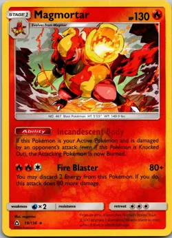 Magmortar 19/156 Holo Rare Ultra Prism Pokemon Reverse Holo Near Mint - Image 1