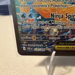Pokemon Mega Greninja EX 116/086 XY Secret Rare Full Art Holo EX English - Image 2