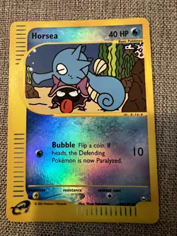 Pokemon TCG Horsea 084/147 Aquapolis Regular Common Eng 40 HP reverse holo - Image 1