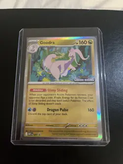 Pokemon TCG Goodra MEP 077 Chaos Rising Stamped Prerelease Black Star Promo - Image 1