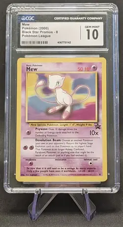 Mew Black Star Promo #8 CGC Gem Mint 10 2000 Pokemon League - Image 1