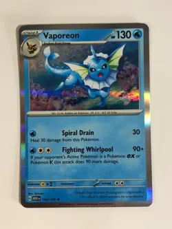 Pokemon TCG 151 Holographic Vaporeon 134/165 Near Mint - Image 1