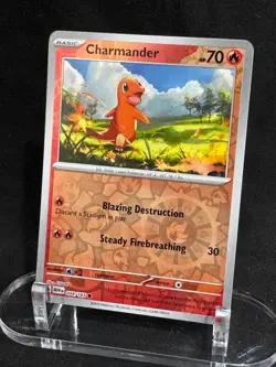 Charmander 004/165 Common 151 Pokemon Reverse Holo Near Mint - Image 1