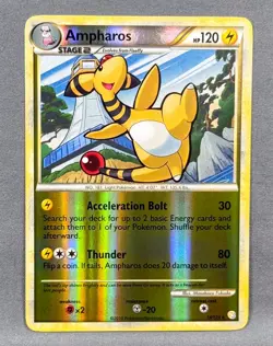NM Reverse Holo Ampharos 14/123 HeartGold & SoulSilver Pokemon Masakazu Fukuda - Image 1