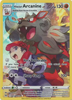 Hisuian Arcanine TG08/TG30 Lost Origin Ultra Rare Trainer Gallery Pokemon NM - Image 1
