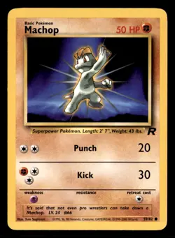 Machop 59/82 Common Team Rocket Pokemon Unlimited Lightly Played - Image 1