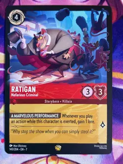 Ratigan Nefarious Criminal 143/204 Legendary Disney Lorcana Archazia's Island - Image 1