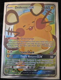 Pokemon Card - Dedenne GX 195a/214 Alternate Art Full Art Unbroken Bonds NM - Image 1