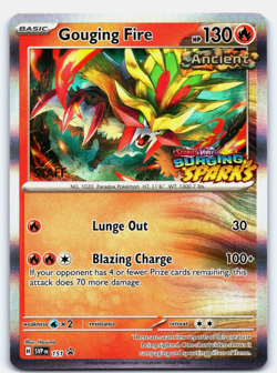 Gouging Fire SVP151 - Surging Sparks - STAFF Stamped Prerelease Pokemon Card NM - Image 1