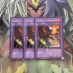 LOB-E011 x3 Charubin the Fire Knight Rare Excellent Condition Yugioh - Image 1
