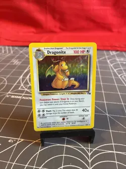 Vintage 1999 Pokemon Fossil Dragonite 4/62 Holo Card - Image 1