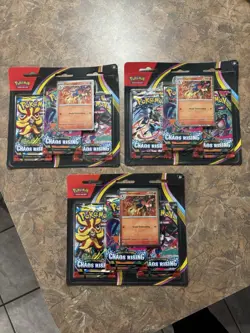 Pokemon TCG Chaos Rising 3 Pack Blister Lot Of 3 - Image 1
