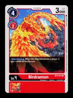 Birdramon BT2-012 Red Digimon Card CCG Trading Card - Image 1