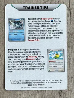 Pokemon Paldea Evolved TRAINERS TIPS CARD Build-n-Battle Prerelease Meowscarada - Image 2