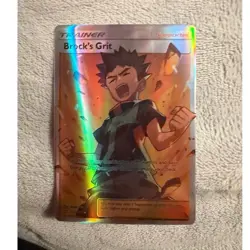 Pokemon TCG Brock's Grit Trainer Full Art Holo Ultra Rare XY 2016 English - Image 1