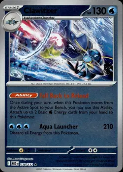 Clawitzer 038/132 Rare Mega Evolution Pokemon Near Mint - Image 1