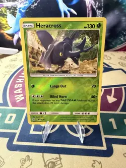 Heracross 9/236 Uncommon Reverse Holo SM - Cosmic Eclipse Pokemon TCG - Image 1