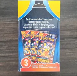 Pokemon Scarlet & Violet Surging Sparks Hanger Box - 3x Booster Packs Sealed New - Image 2