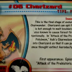 Charizard Topps Pokemon TV Animation Series 1 - Blue Logo #06 - 1999 Vintage DMG - Image 3